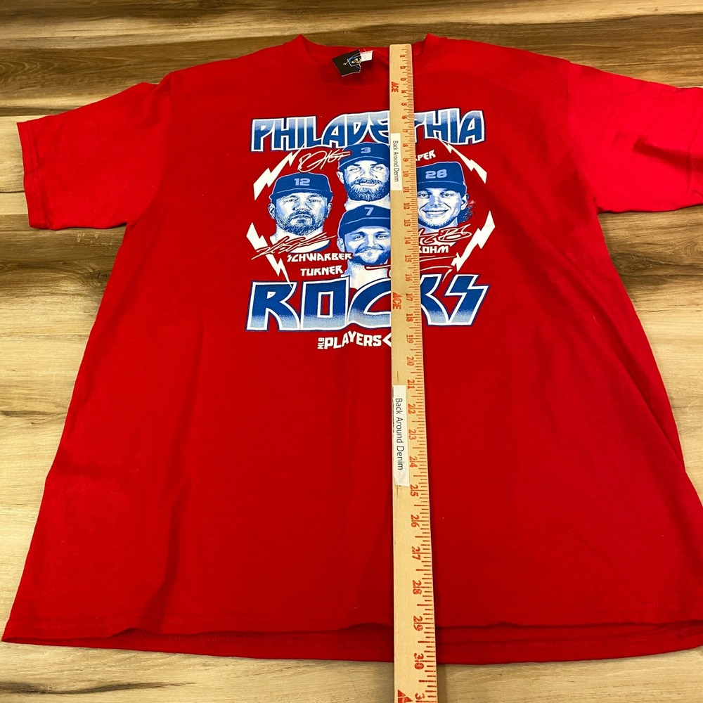 Philadelphia Phillies T Shirt Mens Large Harper Schwarber Turner Bohm Graphic - Picture 5 of 7